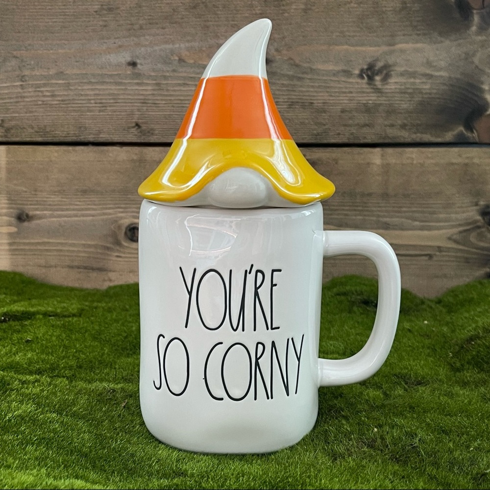 Rae Dunn “You’re So Corny” Candy Corn Gnome Topper Coffee Mug NWT